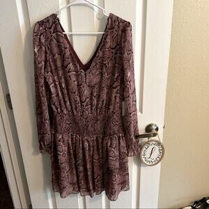 NWT 1 State Pink Snakeskin Frill Dress Size Medium